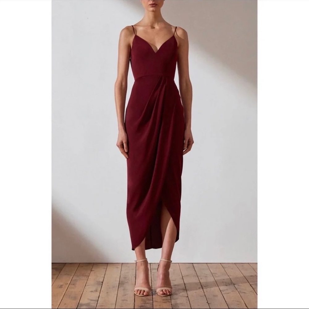 Shona Joy maxi core burgundy dress size 4